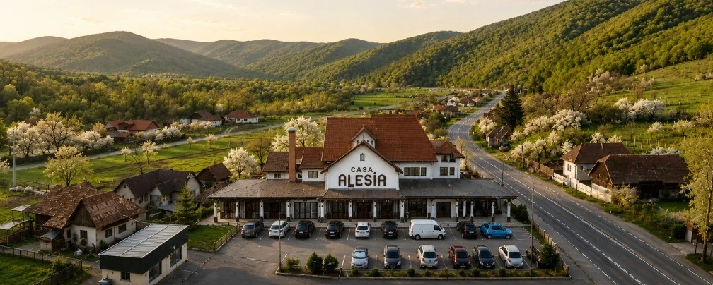 Complexul Casa Alesia, pe drumul E60 lângă Bologa